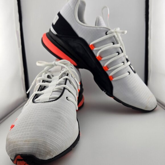 🔥 Puma Men’s Axelion Rip Training Sneakers | Size 12 | White/black/orange - Picture 8 of 13